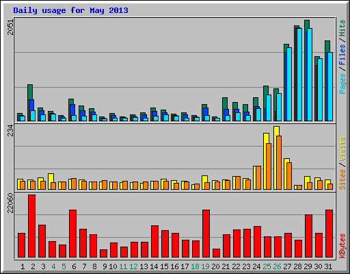 Daily usage for May 2013