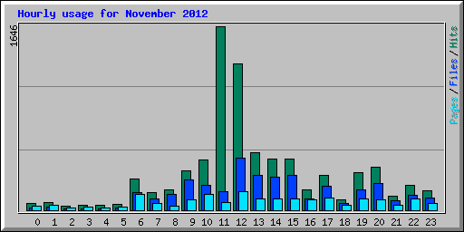 Hourly usage for November 2012