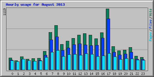 Hourly usage for August 2013