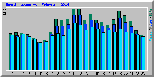 Hourly usage for February 2014