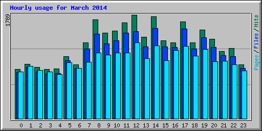 Hourly usage for March 2014