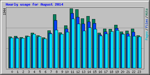 Hourly usage for August 2014