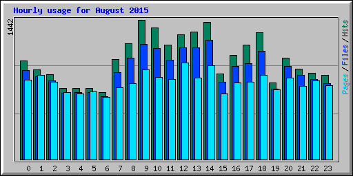 Hourly usage for August 2015