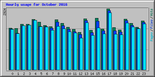 Hourly usage for October 2016