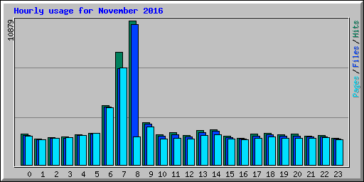 Hourly usage for November 2016