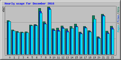 Hourly usage for December 2016