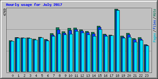 Hourly usage for July 2017