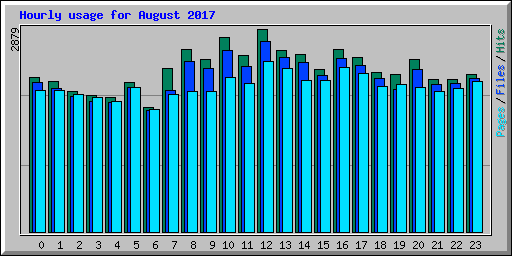 Hourly usage for August 2017