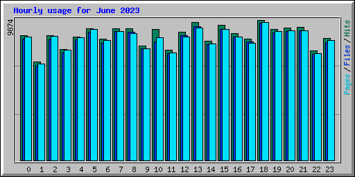 Hourly usage for June 2023