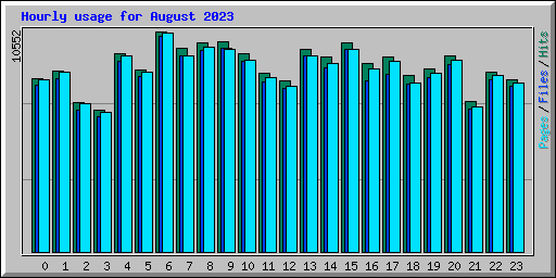 Hourly usage for August 2023